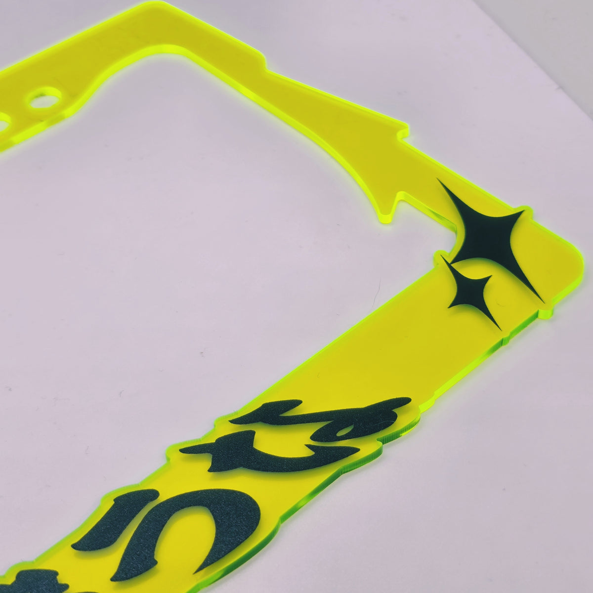Don't Chase The World Plate Frame (Fluorescent Green)