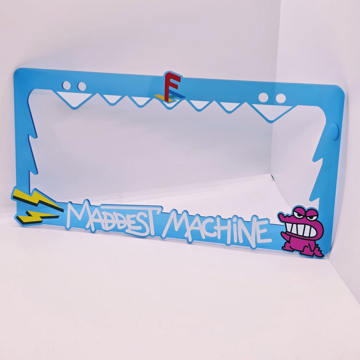 Maddest Machine Plate Frame (Clear Blue)